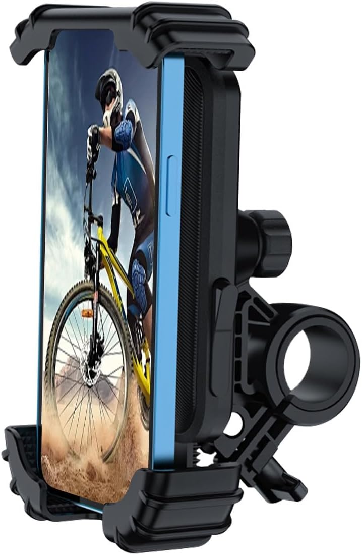 Bicycle Motorcycle Cell Phone Holder - 360° Rotation Bike Phone Mount for iPhone and Samsung Galaxy (4.7''-6.8'' Phones)